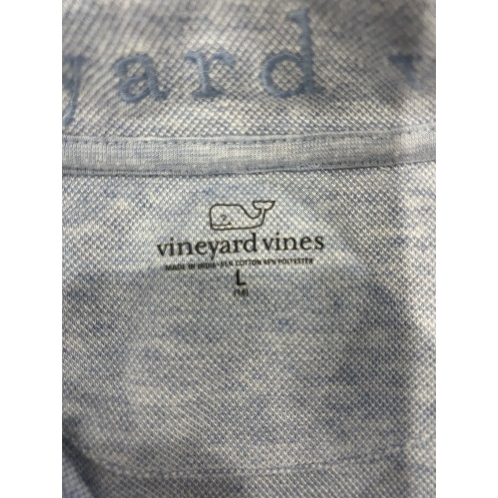 Vineyard Vines 1/4 Zip Pullover Light Blue/White Striped Boys Sz Lg Whale Logo - Picture 7 of 11